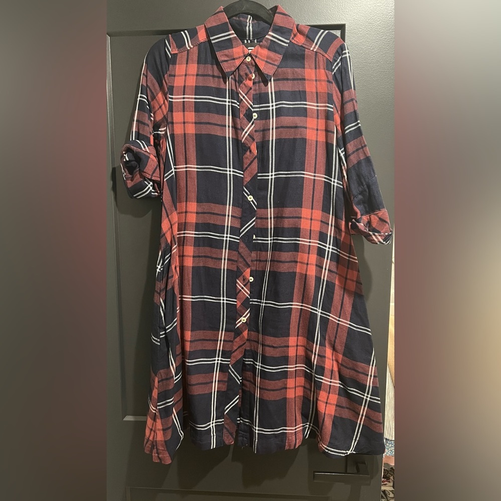 Plaid shirt dress